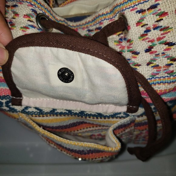 BOHO MULTICOLOUR EMBROIDERY BACKPACK RUCKSACK BAG - Pre-Owned - Picture 4 of 7